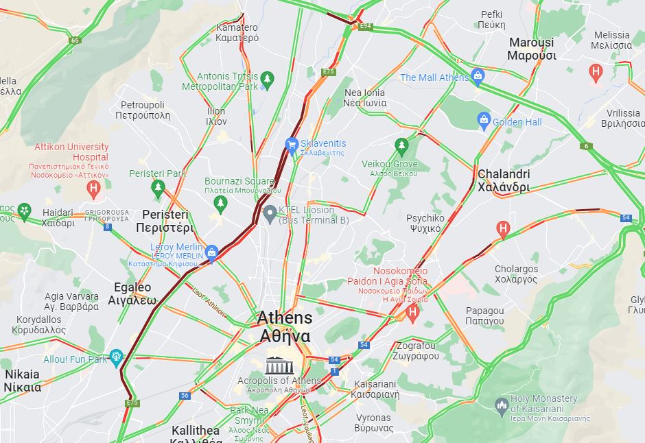 Kίνηση στους δρόμους: «Ουρές» χιλιομέτρων στον Κηφισό λόγω τροχαίου-1