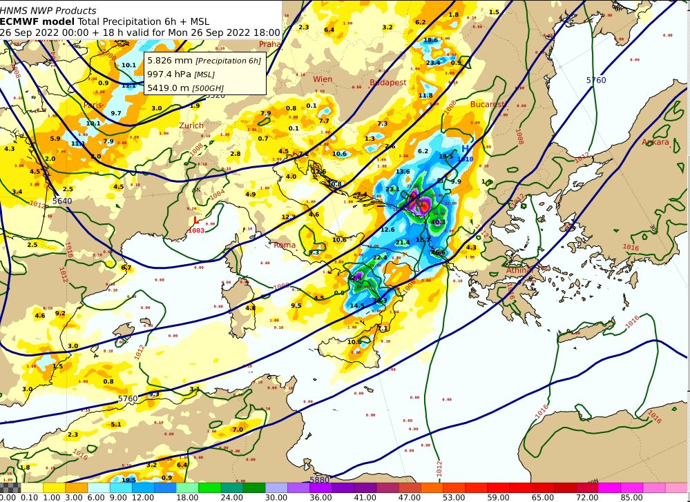 Kαιρός: Ισχυρές βροχές, χαλάζι, ανεμοστρόβιλοι – Πού θα χτυπήσει η κακοκαιρία «Βogdan»-1