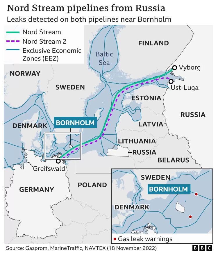 BBC: Αυτοψία στο σημείο που σημειώθηκαν οι εκρήξεις στους Nord Stream-1