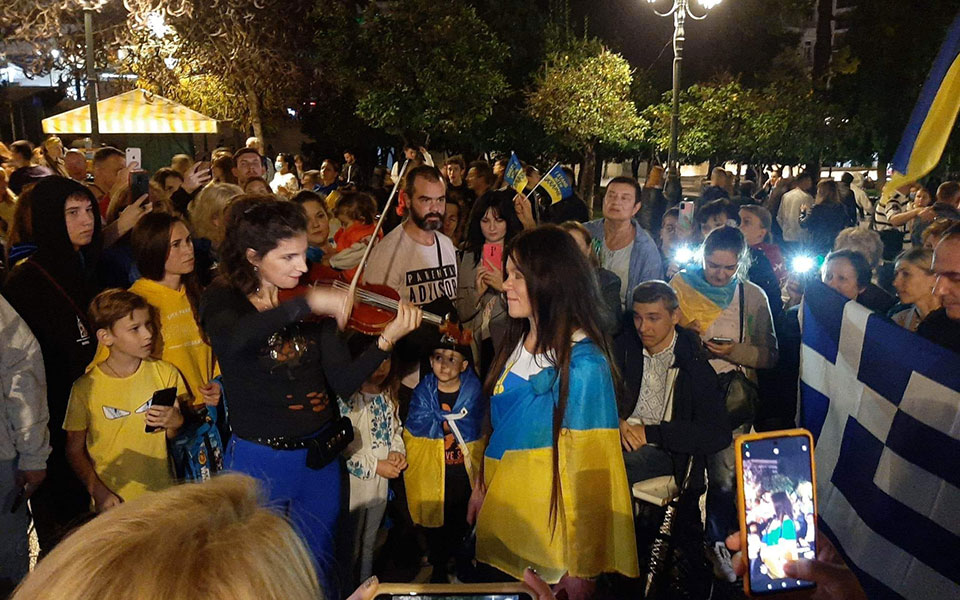 Η Ρουσλάνα επικεφαλής διαδήλωσης των Ουκρανών στην πλατεία Συντάγματος-1