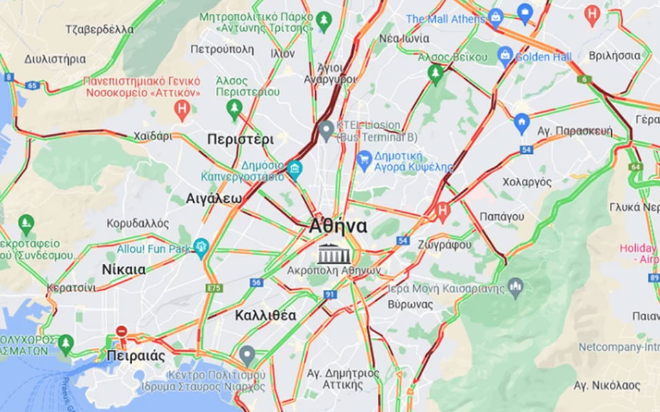 Συμφόρηση στους δρόμους της Αττικής – Τροχαίο στη λεωφόρο Βουλιαγμένης-1