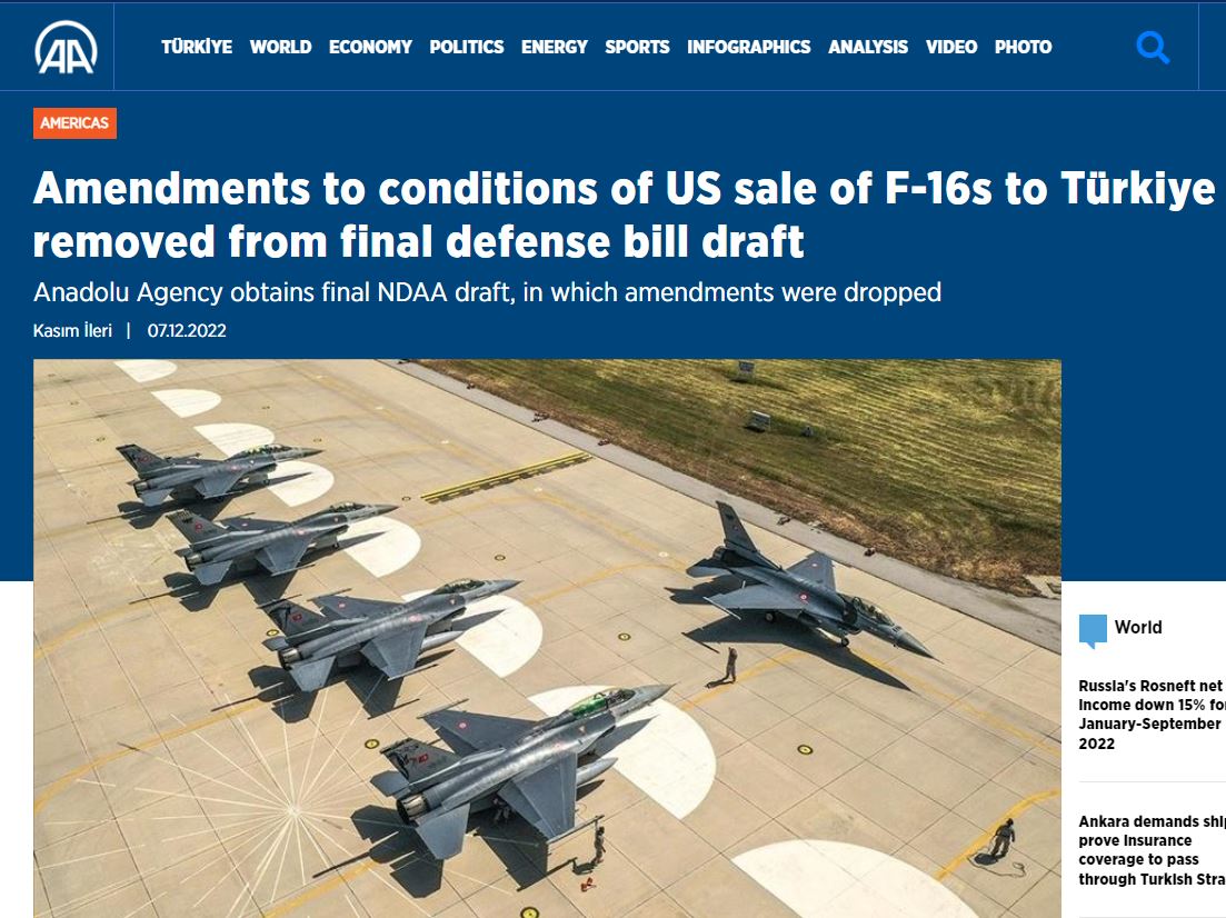 Η αντίδραση της Αγκυρας για τα τουρκικά F16 μετά τη σαφή αναφορά των ΗΠΑ σε υπερπτήσεις-2