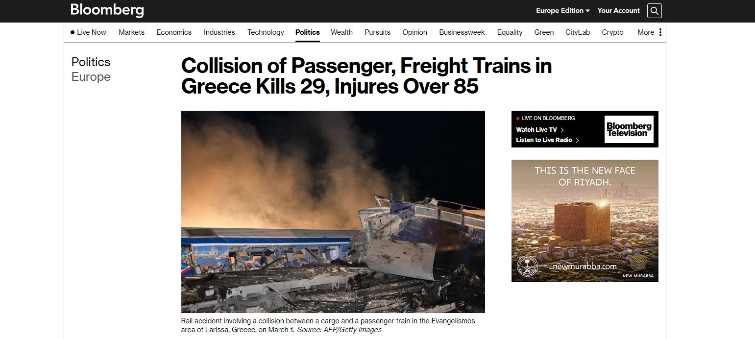 Πρώτο θέμα στον διεθνή Τύπο η τραγωδία στα Τέμπη-10