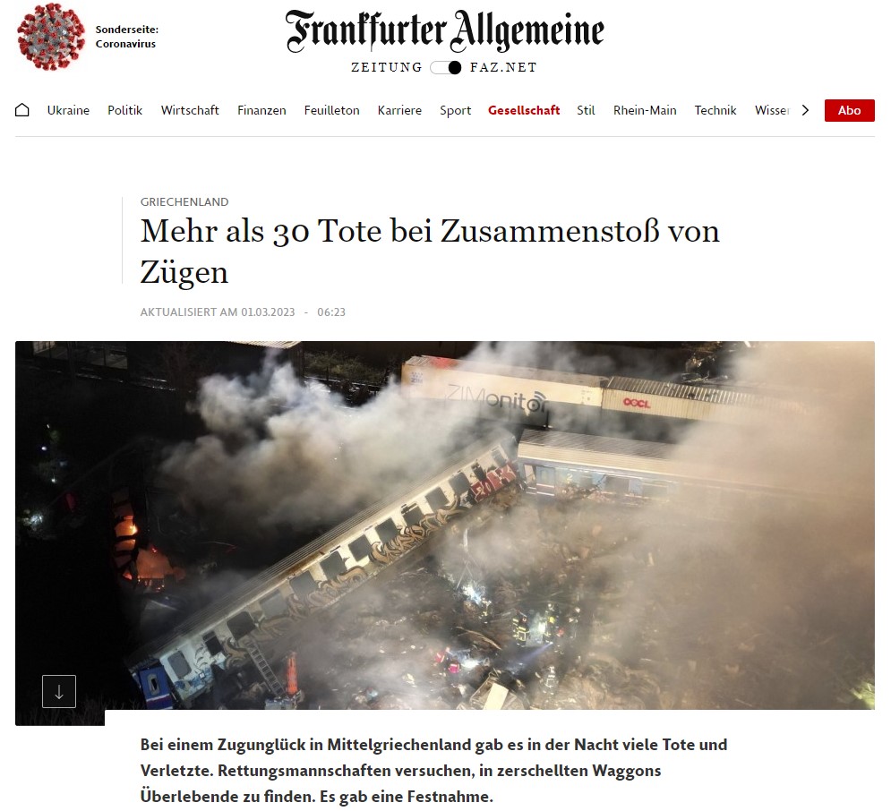 Πρώτο θέμα στον διεθνή Τύπο η τραγωδία στα Τέμπη-13