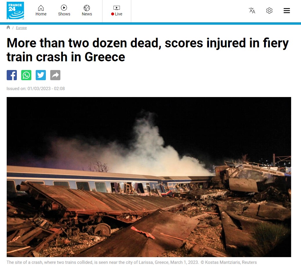 Πρώτο θέμα στον διεθνή Τύπο η τραγωδία στα Τέμπη-12