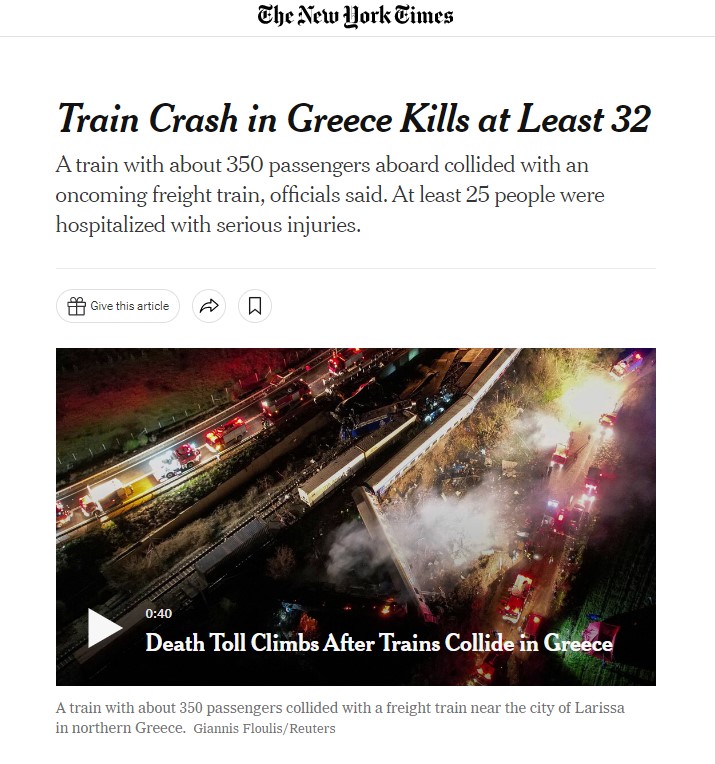 Πρώτο θέμα στον διεθνή Τύπο η τραγωδία στα Τέμπη-9