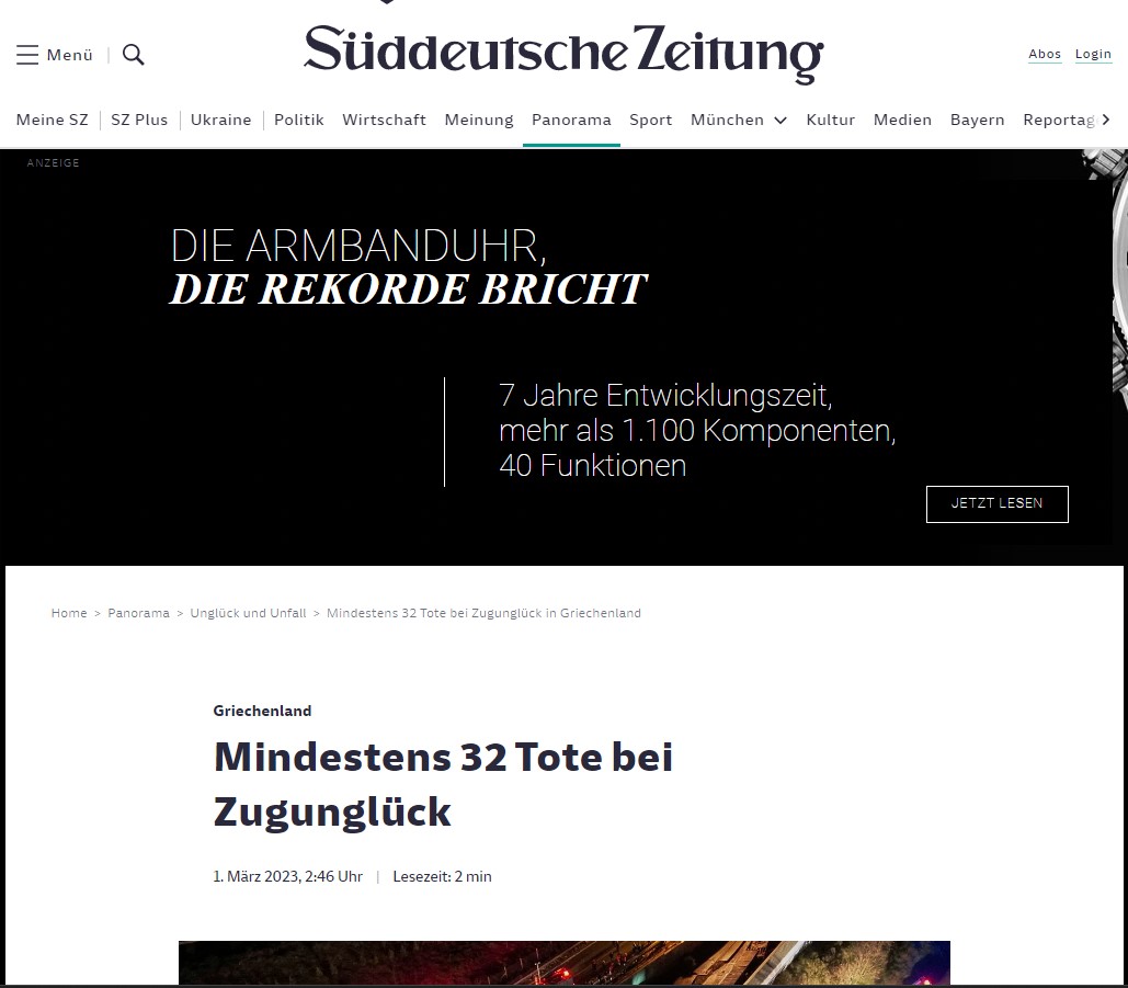 Πρώτο θέμα στον διεθνή Τύπο η τραγωδία στα Τέμπη-14