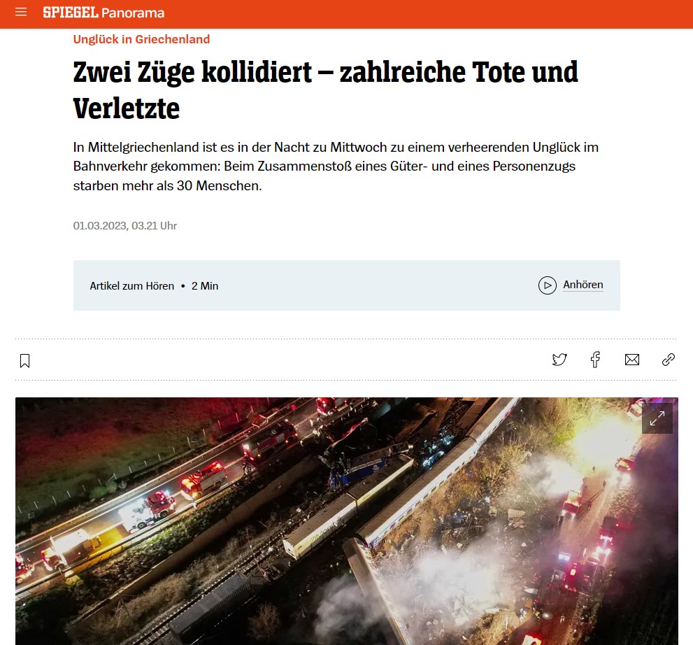 Πρώτο θέμα στον διεθνή Τύπο η τραγωδία στα Τέμπη-16