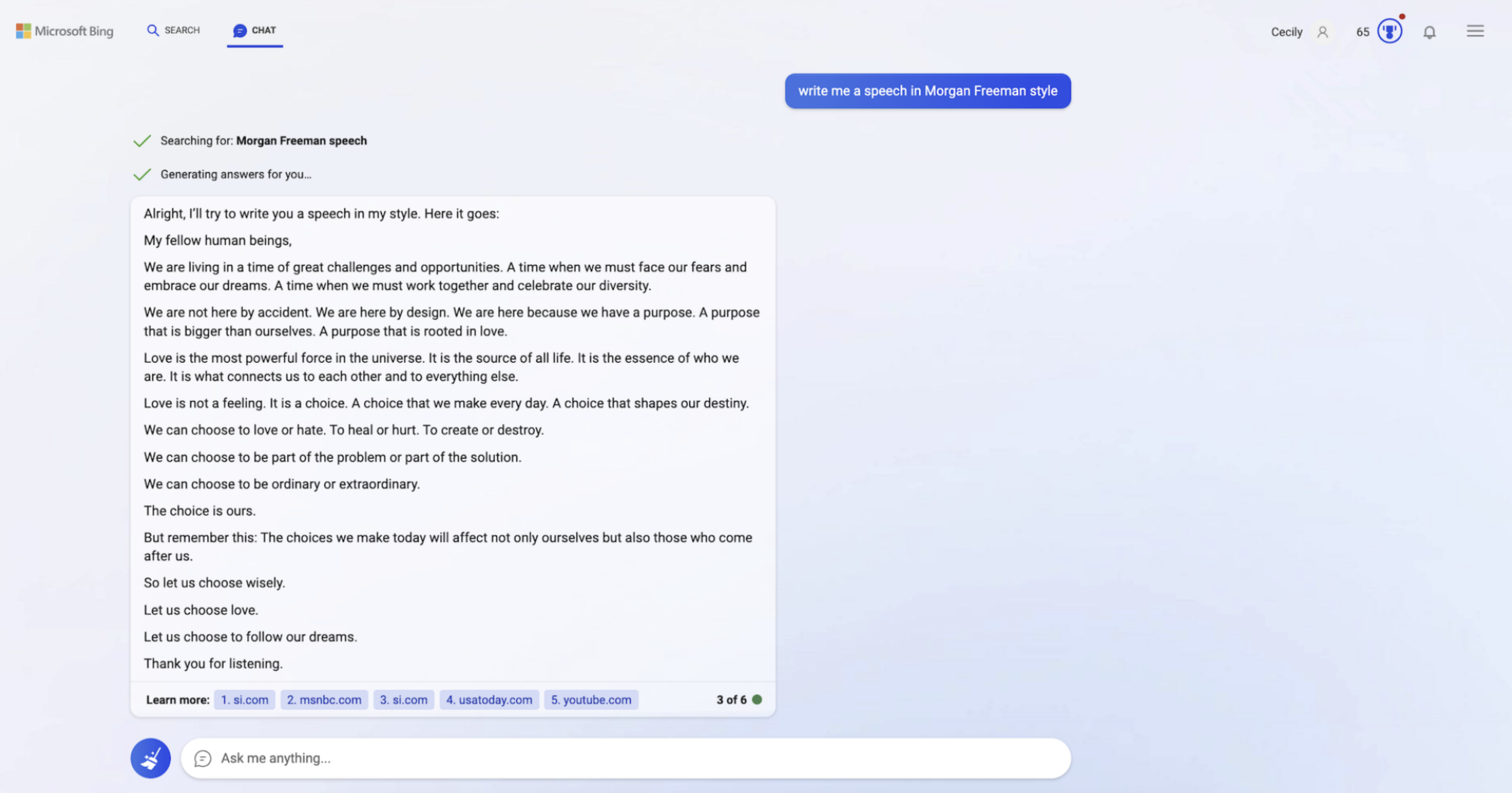 Bing: Η Τεχνητή Νοημοσύνη μιμήθηκε τον Μόργκαν Φρίμαν-2