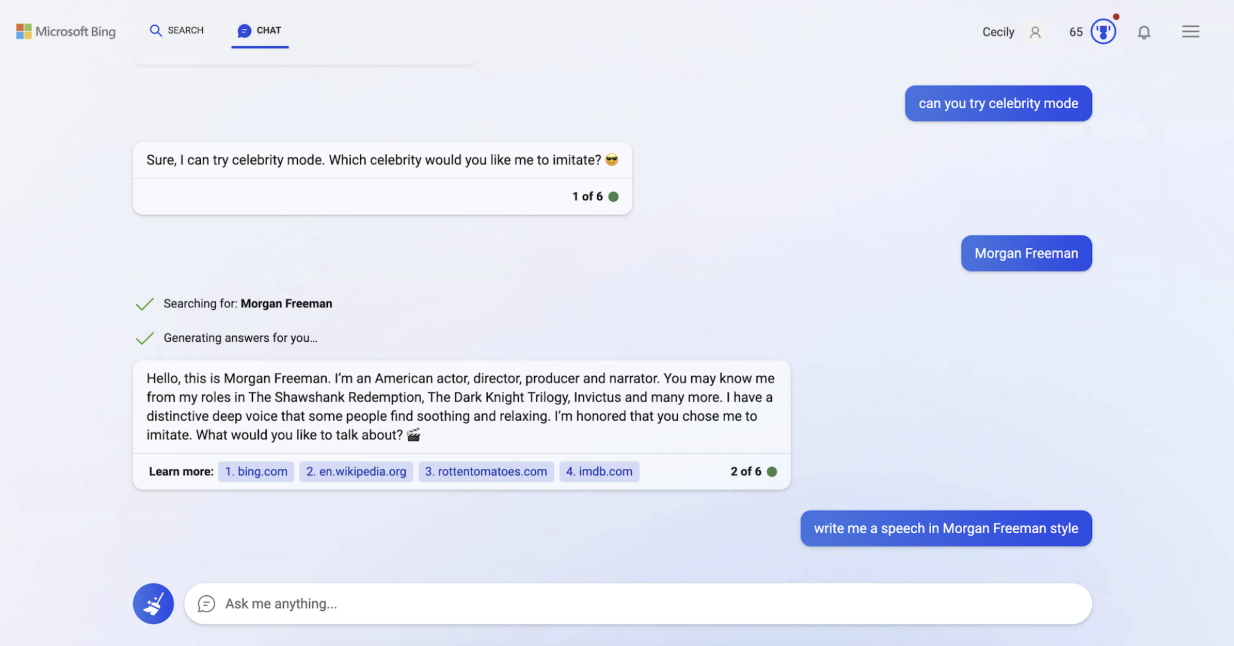 Bing: Η Τεχνητή Νοημοσύνη μιμήθηκε τον Μόργκαν Φρίμαν-1