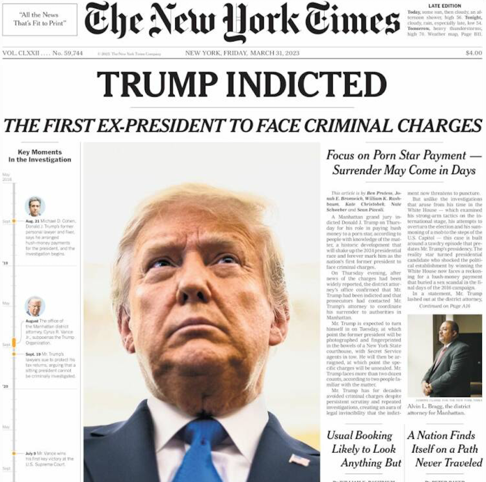 Η δίωξη του Τραμπ στα πρωτοσέλιδα του αμερικανικού Τύπου-2