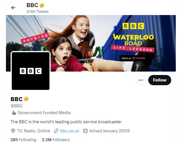 Twitter: Αντιδράσεις για το «κρατικά χρηματοδοτούμενο» BBC-1