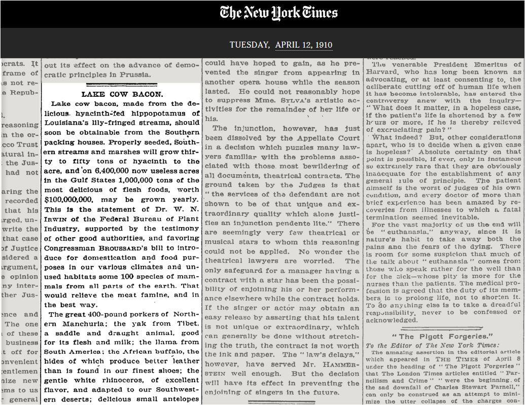 Πώς ο ιπποπόταμος παραλίγο να γίνει το «εθνικό» πιάτο των ΗΠΑ-2