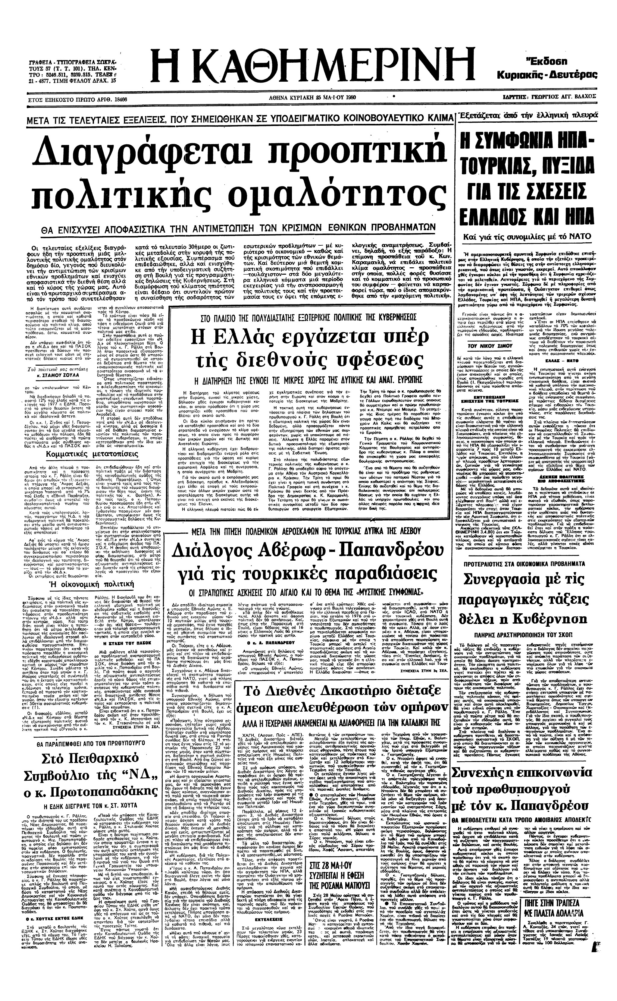 Σαν σήμερα: 24 Μαΐου 1980 – Η κυβέρνηση Γ. Ράλλη λαμβάνει ψήφο εμπιστοσύνης-3