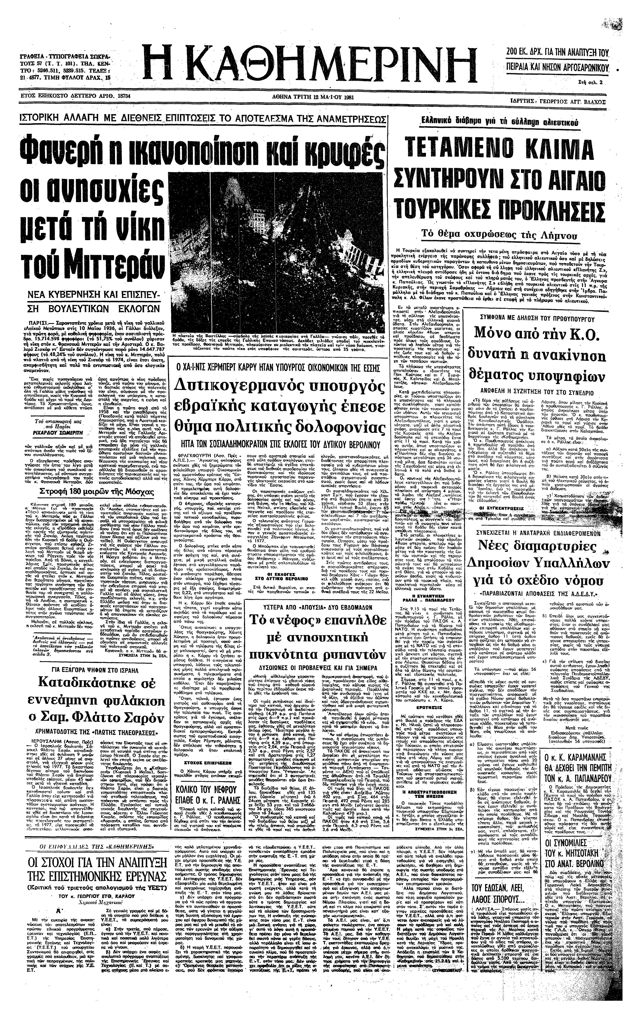 Σαν σήμερα: 21 Μαΐου 1981 – Ο Φρανσουά Μιτεράν αναλαμβάνει Πρόεδρος της Γαλλίας-1