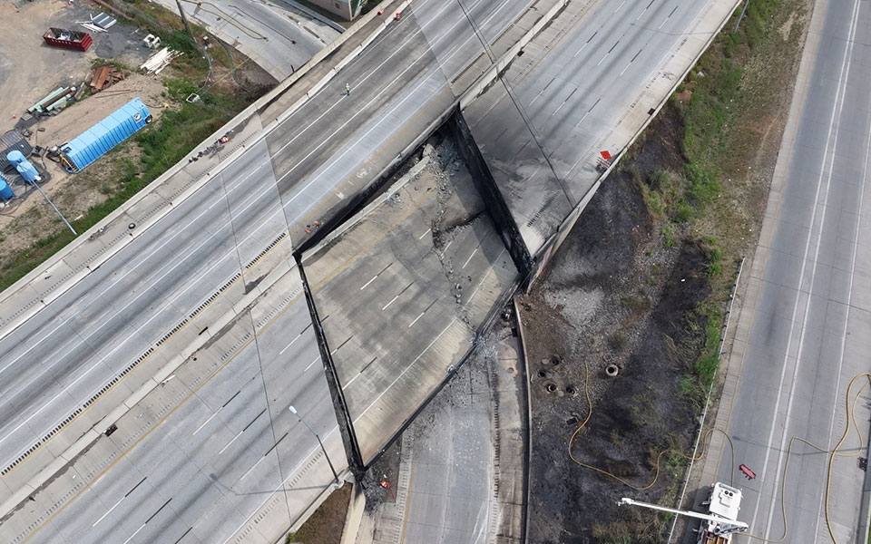 ΗΠΑ: Κατάρρευση μέρους του αυτοκινητόδρομου Ι-95 – Προβλήματα στην κυκλοφορία-2