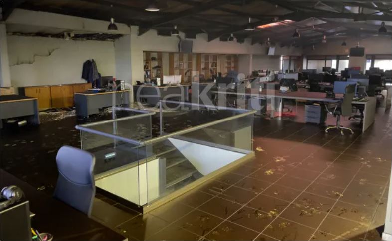 Ηράκλειο: Πυρκαγιά στις εγκαταστάσεις του πιεστηρίου της εφημερίδας «Νέα Κρήτη»-1