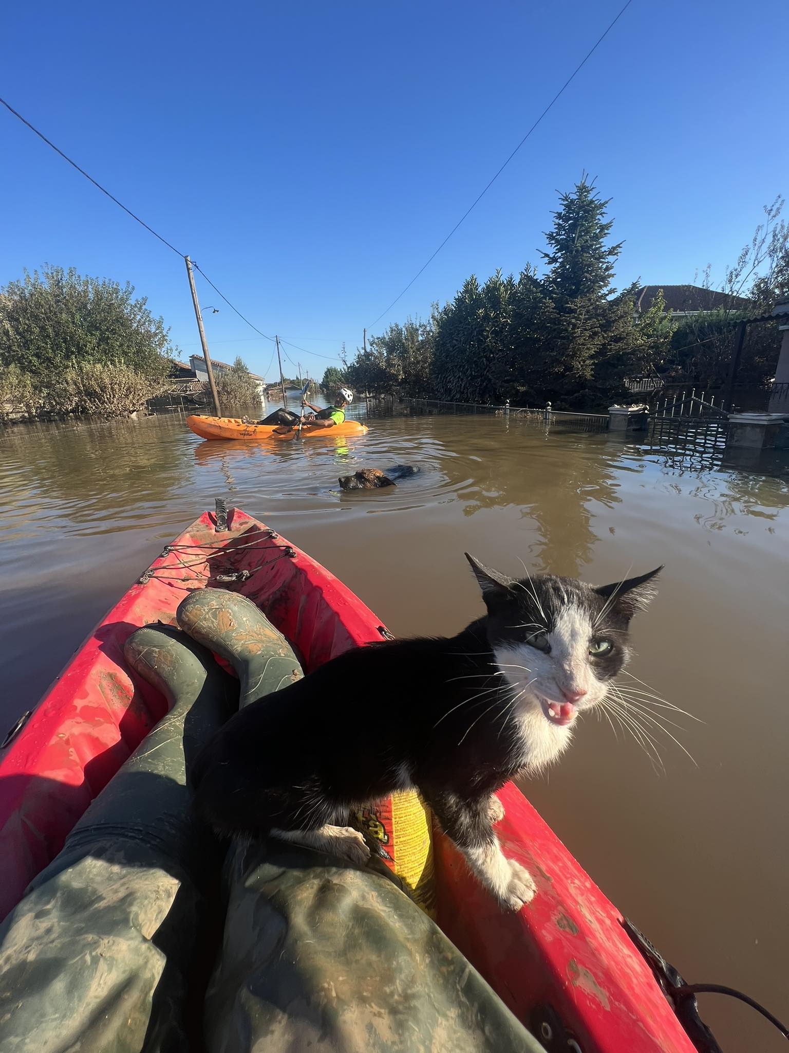 Από τα Aγραφα στις λάσπες της Θεσσαλίας με το κανό της-1