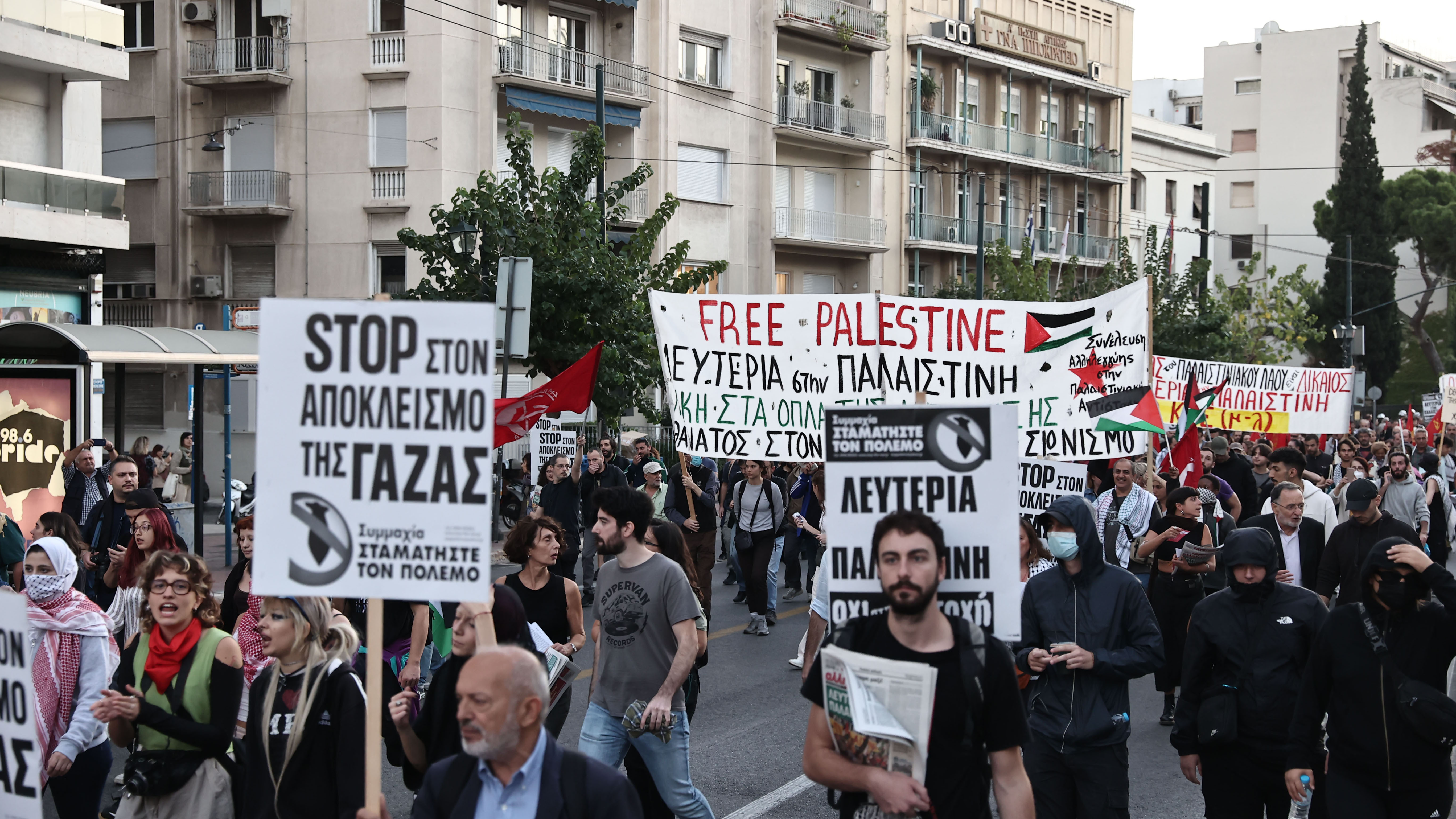 Πορεία  στην Αθήνα για τους Παλαιστίνιους-2