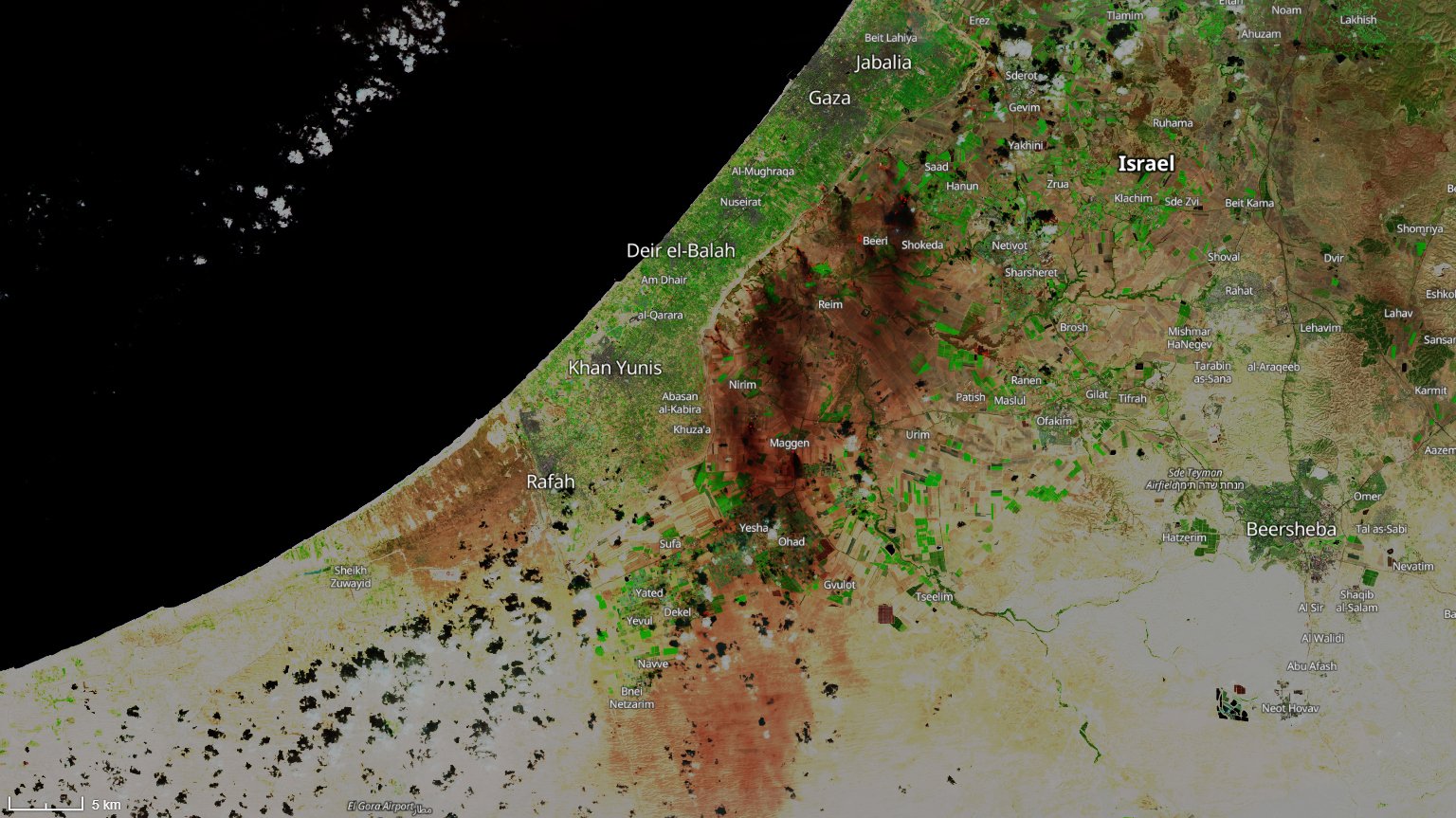 O δορυφόρος του Copernicus κατέγραψε τις επιθέσεις της Χαμάς-3