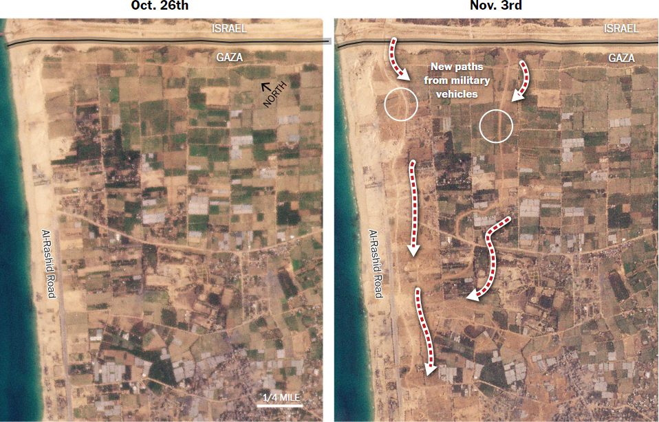 Οι κινήσεις των ισραηλινών δυνάμεων στη Γάζα – Εικόνες από δορυφόρο-1