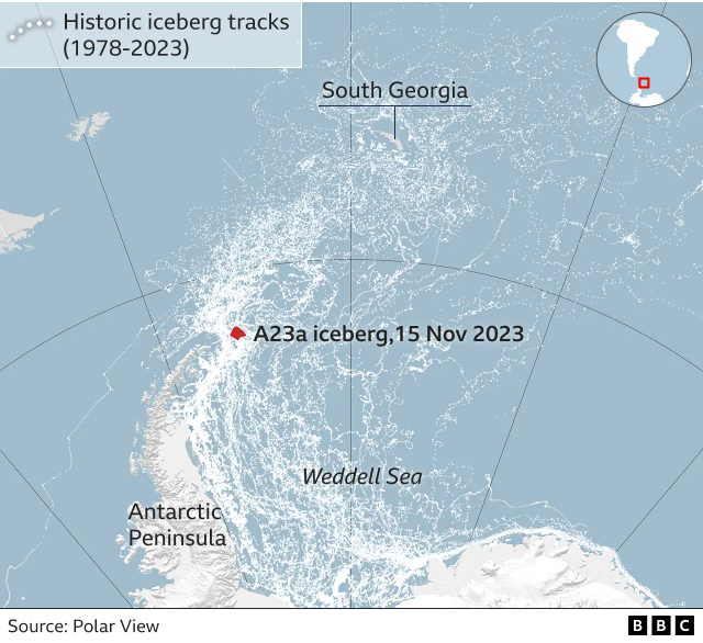 Το μεγαλύτερο παγόβουνο στον κόσμο «ταξιδεύει» στα νερά της Ανταρκτικής-1