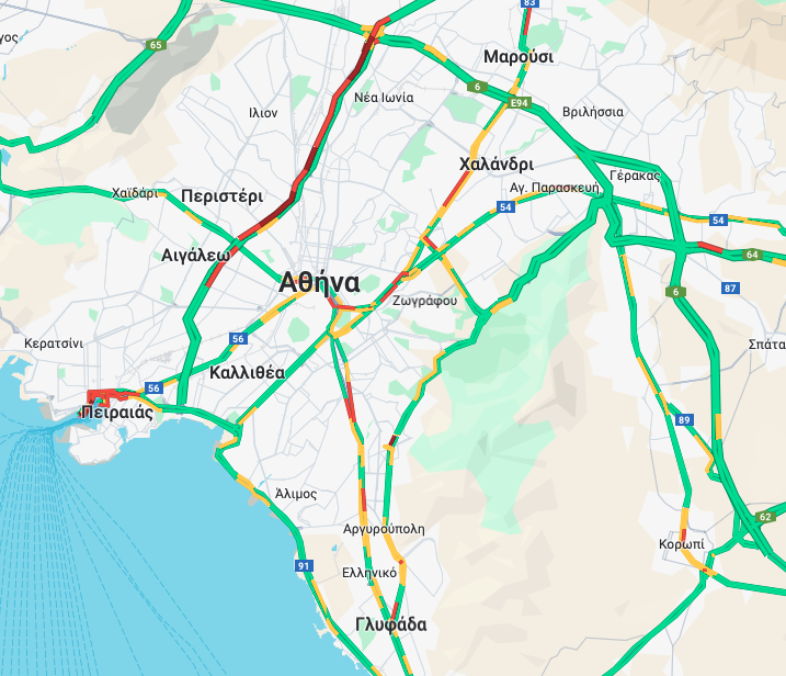 Κίνηση: Μποτιλιάρισμα σε κεντρικούς δρόμους της Αθήνας-1