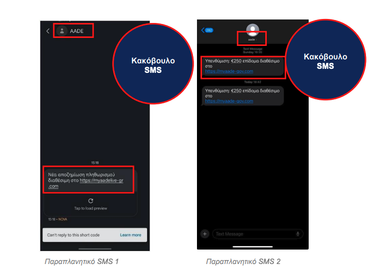 ΑΑΔΕ: Προσοχή σε παραπλανητικά SMS υποκλοπής στοιχείων – Τι είναι το «Smishing»-1