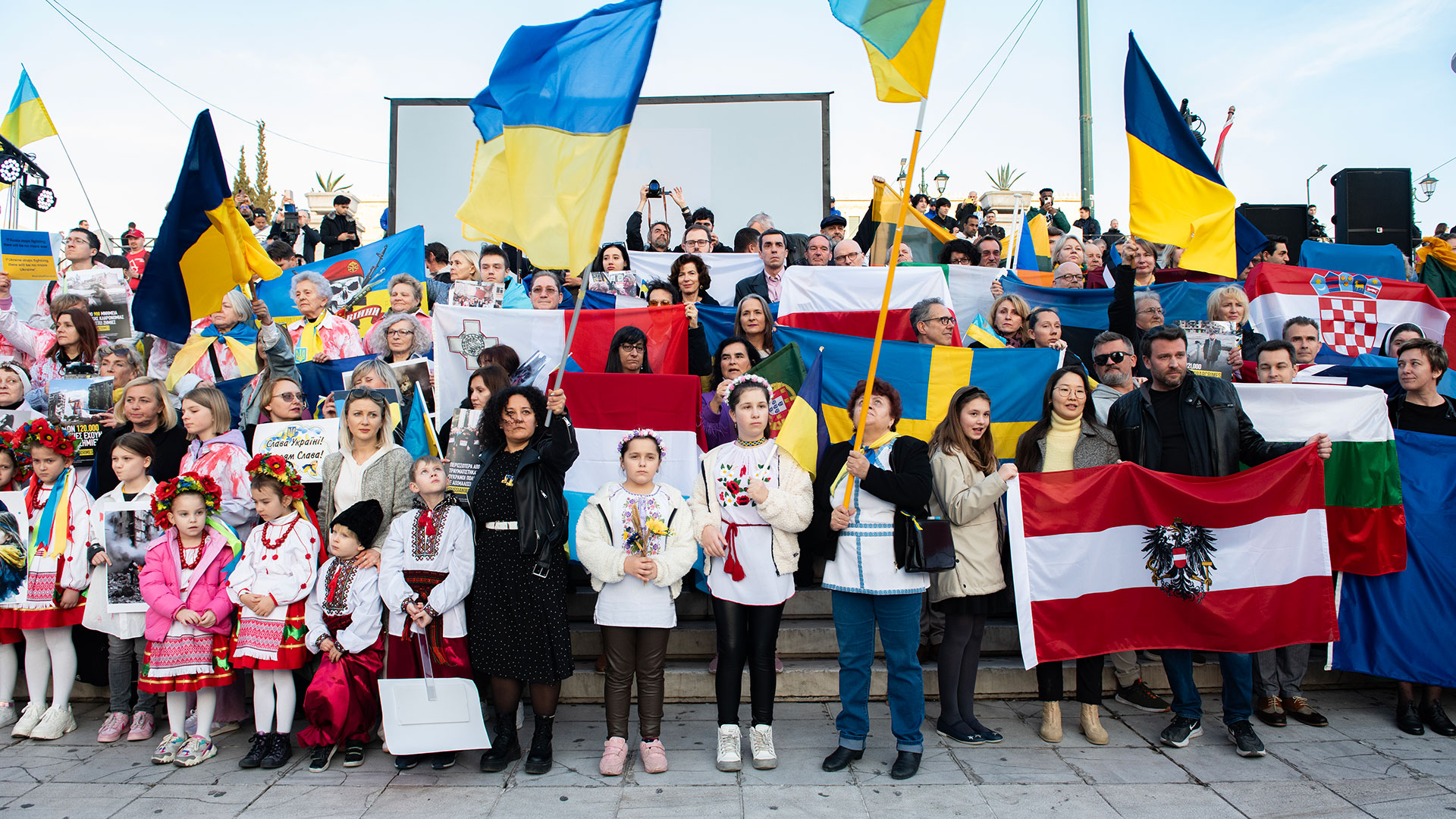 Ουκρανία: Διαδήλωση στην Αθήνα για την επέτειο της ρωσικής εισβολής-6