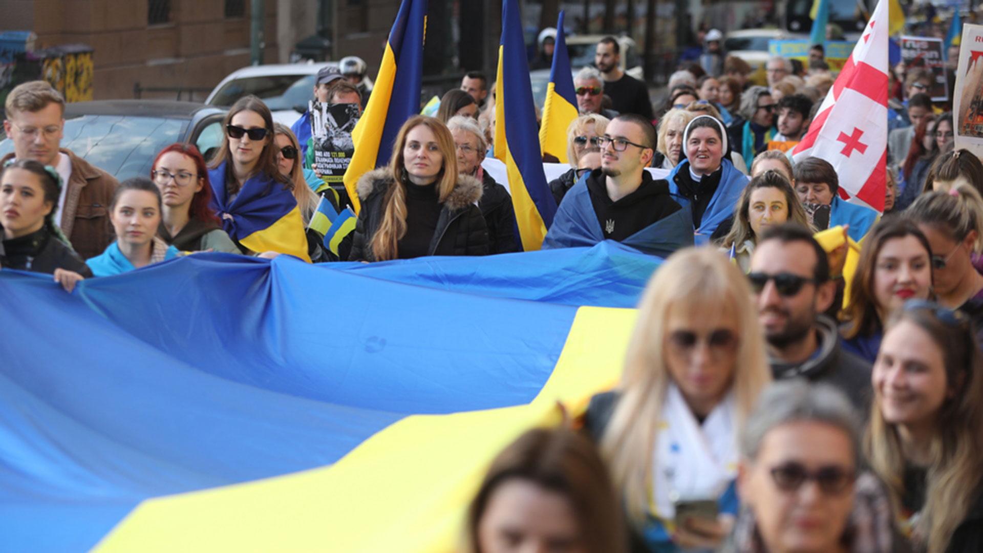 Ουκρανία: Διαδήλωση στην Αθήνα για την επέτειο της ρωσικής εισβολής-2