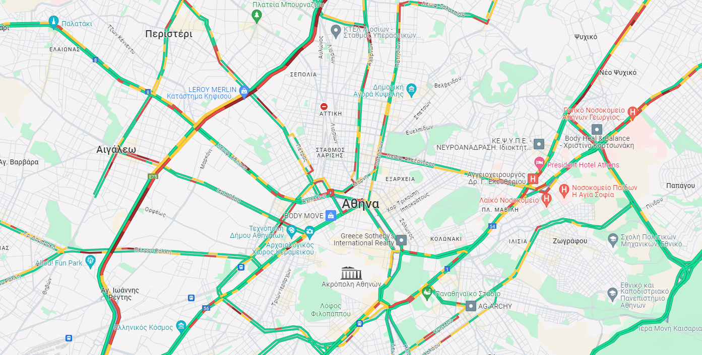 Live η κίνηση στους δρόμους – Μποτιλιάρισμα σε Κηφισού, Κηφισίας και Μεσογείων-1