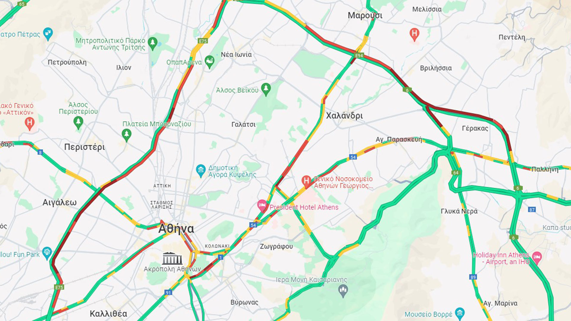 Live η κίνηση στους δρόμους – Μποτιλιάρισμα σε Κηφισό και Αττική Οδό-1