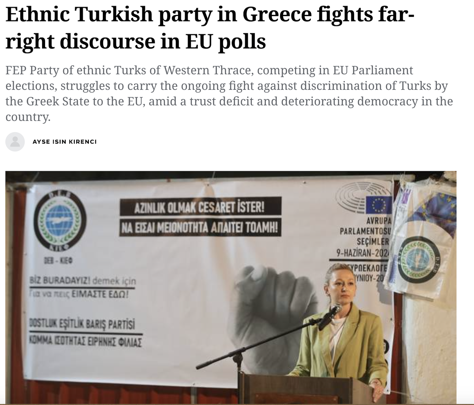 Παρέμβαση από τα τουρκικά ΜΜΕ υπέρ του μειονοτικού ΚΙΕΦ-1