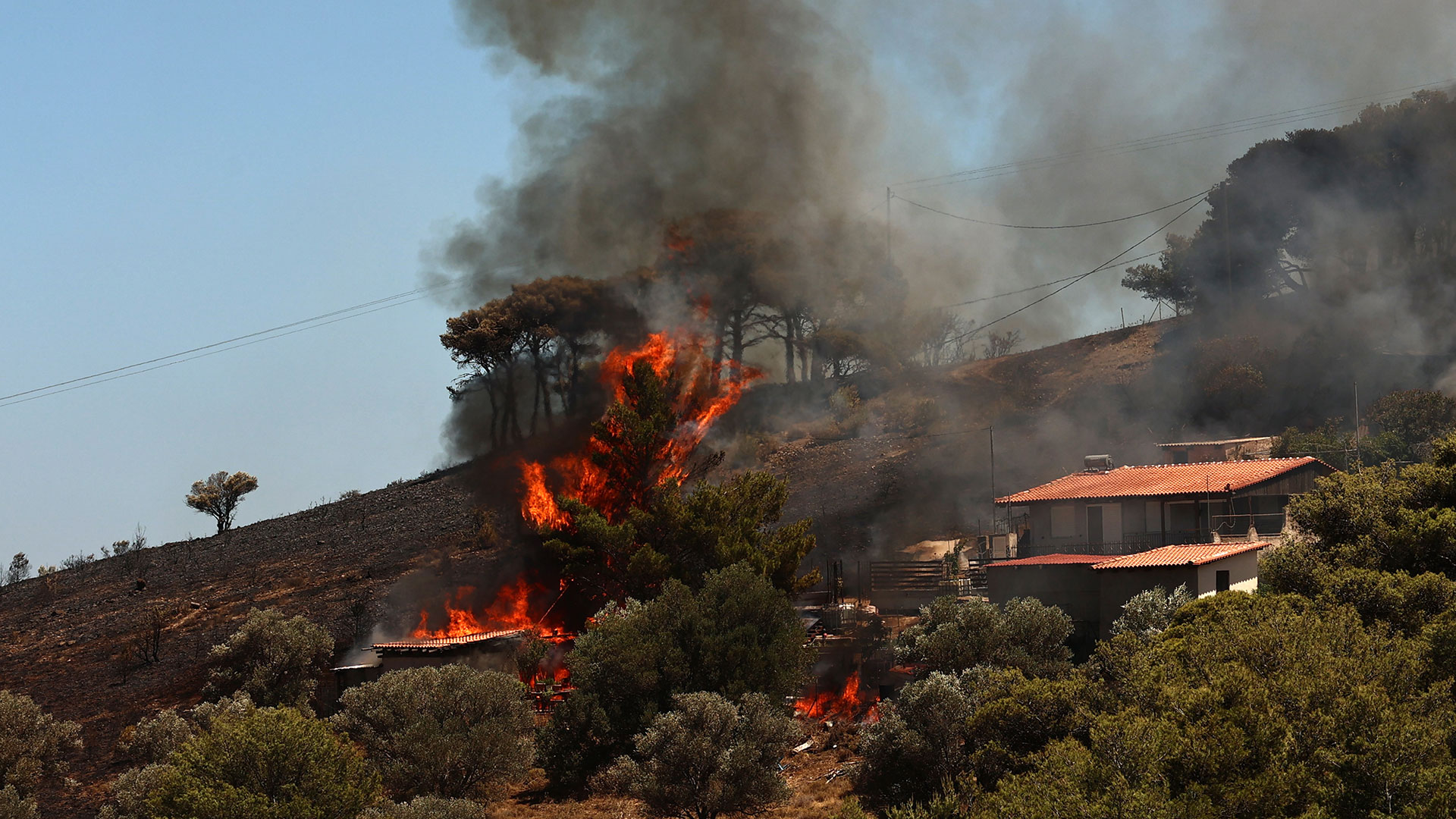 Φωτιά στην Κερατέα: Ισχυρές επίγειες και εναέριες δυνάμεις – Εκκενώσεις περιοχών, σπίτια στις φλόγες-14
