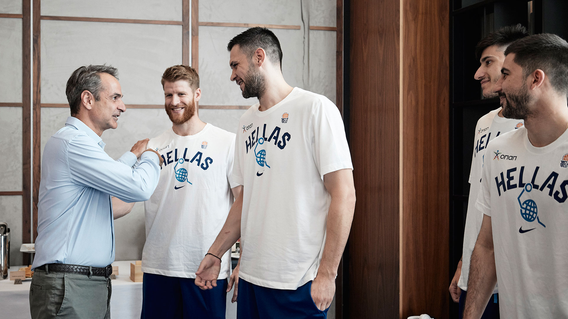 Συνάντηση Κυρ. Μητσοτάκη με τους παίκτες της Εθνικής ενόψει προολυμπιακού-2