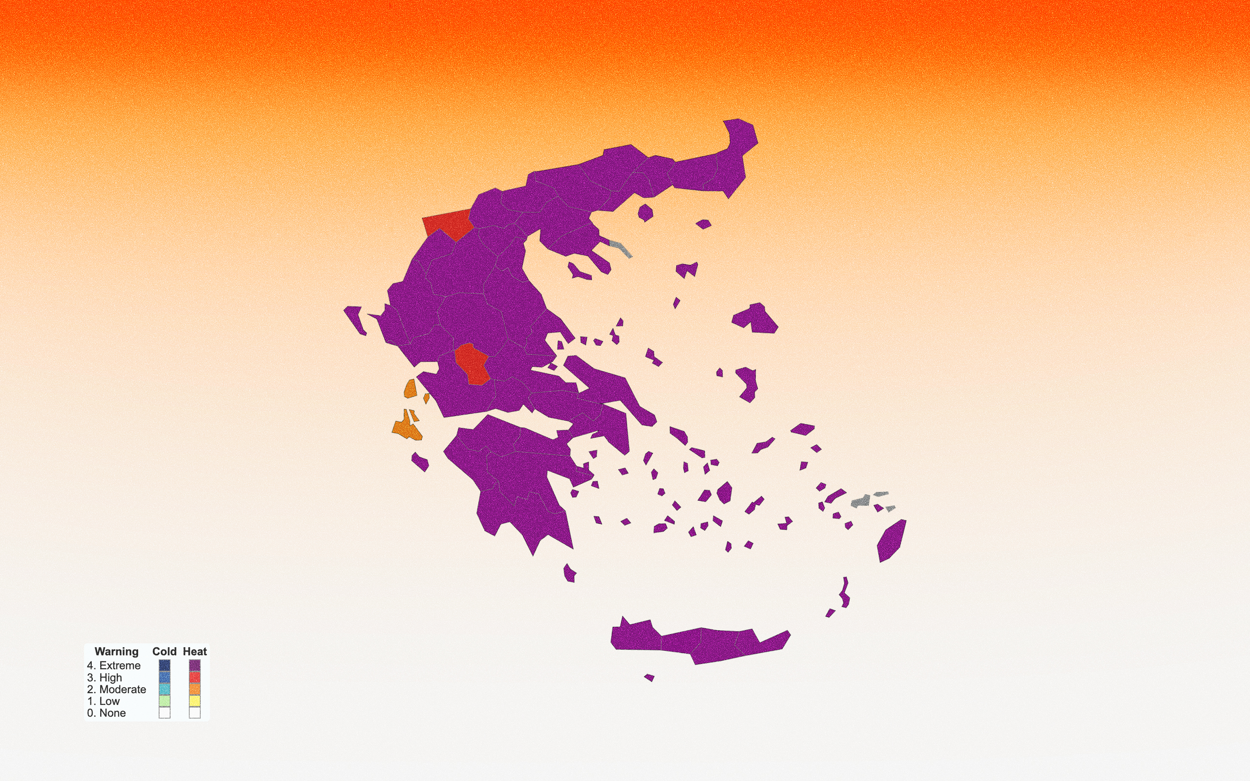 Διαδραστικός χάρτης: Σε «ακραίο κίνδυνο θνησιμότητας» λόγω ζέστης η χώρα-1