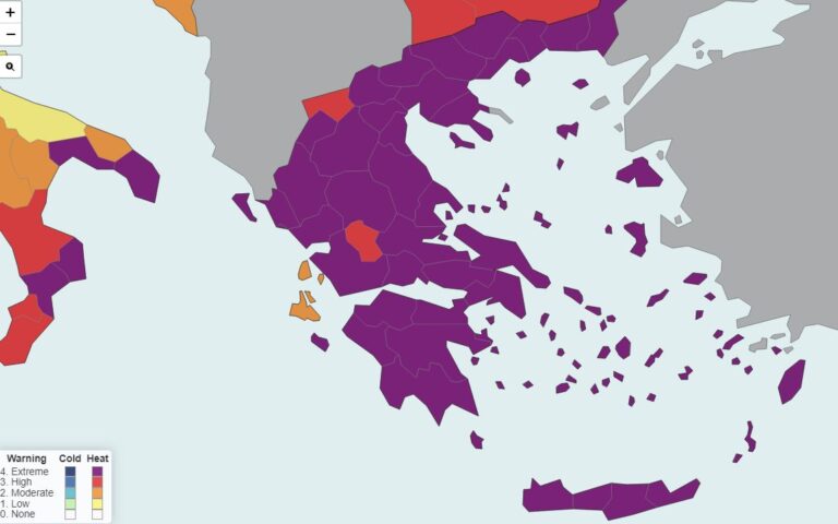 Διαδραστικός χάρτης: Σε «ακραίο κίνδυνο θνησιμότητας» λόγω ζέστης η χώρα-3