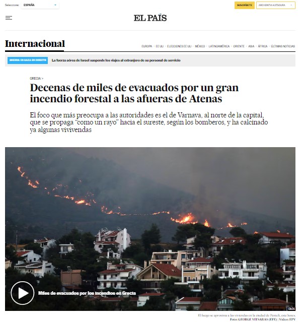 «Φωτιά κόλαση» – Τα διεθνή ΜΜΕ για την πυρκαγιά στην Αττική-2