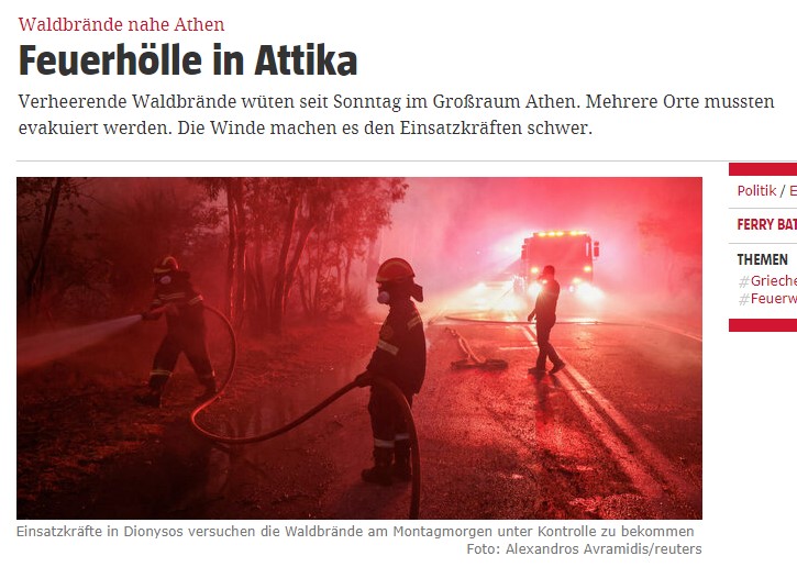 «Φωτιά κόλαση» – Τα διεθνή ΜΜΕ για την πυρκαγιά στην Αττική-1