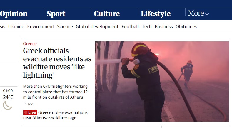 «Φωτιά κόλαση» – Τα διεθνή ΜΜΕ για την πυρκαγιά στην Αττική-4