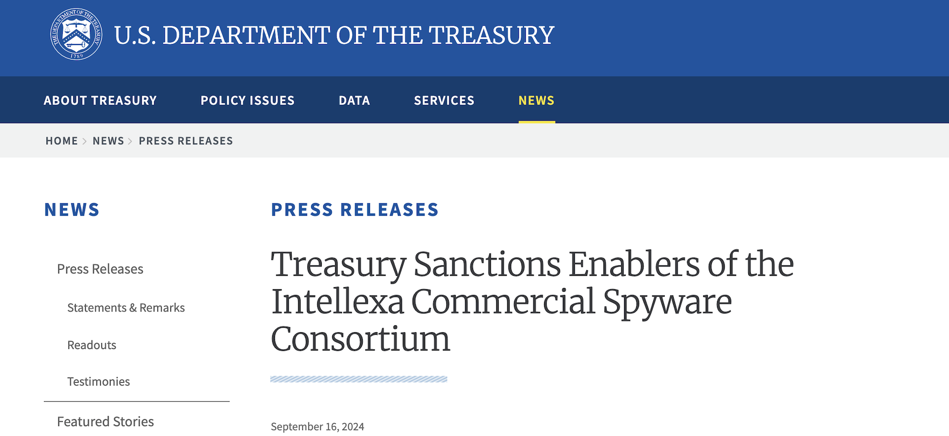 ΗΠΑ: Κυρώσεις κατά 5 ατόμων που σχετίζονται με Intellexa και Predator-1