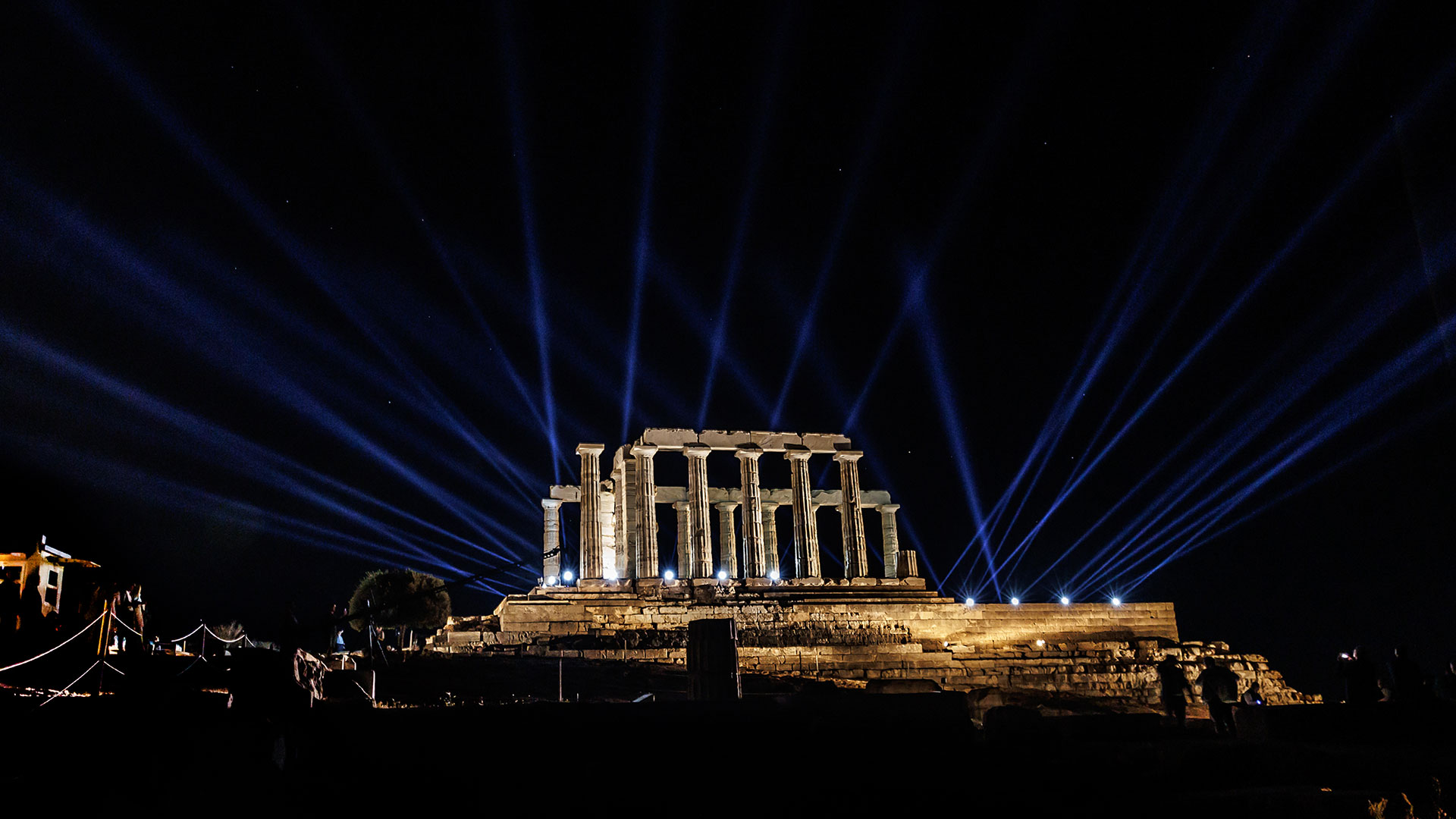 Νέος φωτισμός στον ναό του Ποσειδώνα στο Σούνιο-2
