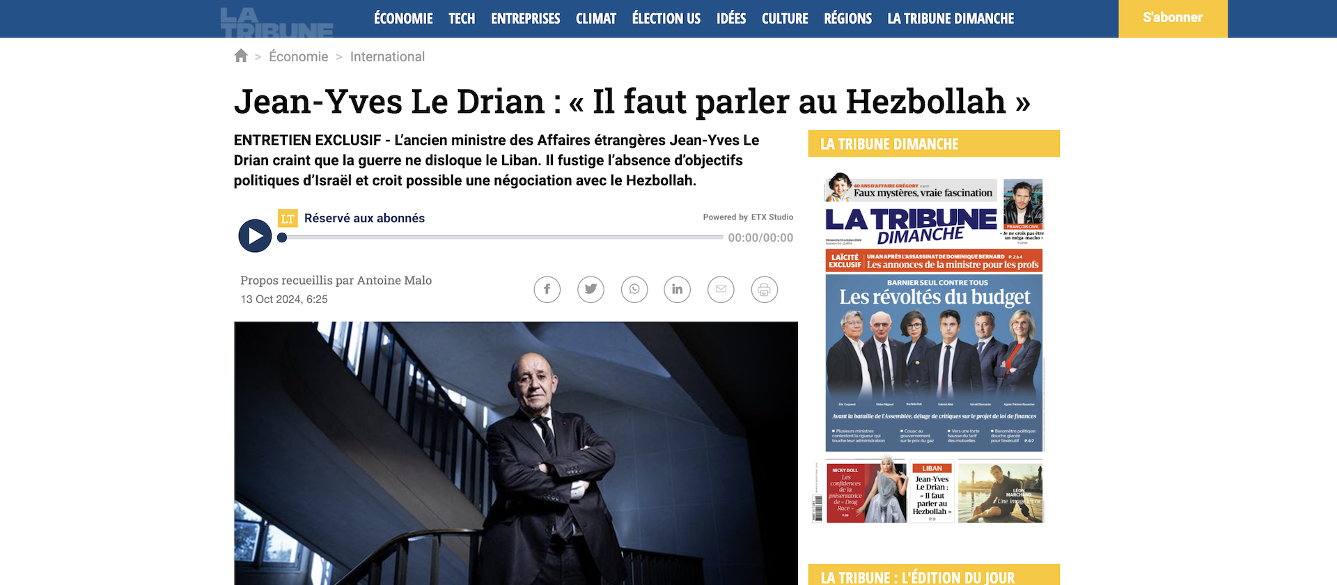 Γαλλία: O πρώην ΥΠΕΞ επικρίνει το Ισραήλ, δεν αποκλείει διαπραγματεύσεις με τη Χεζμπολάχ-1