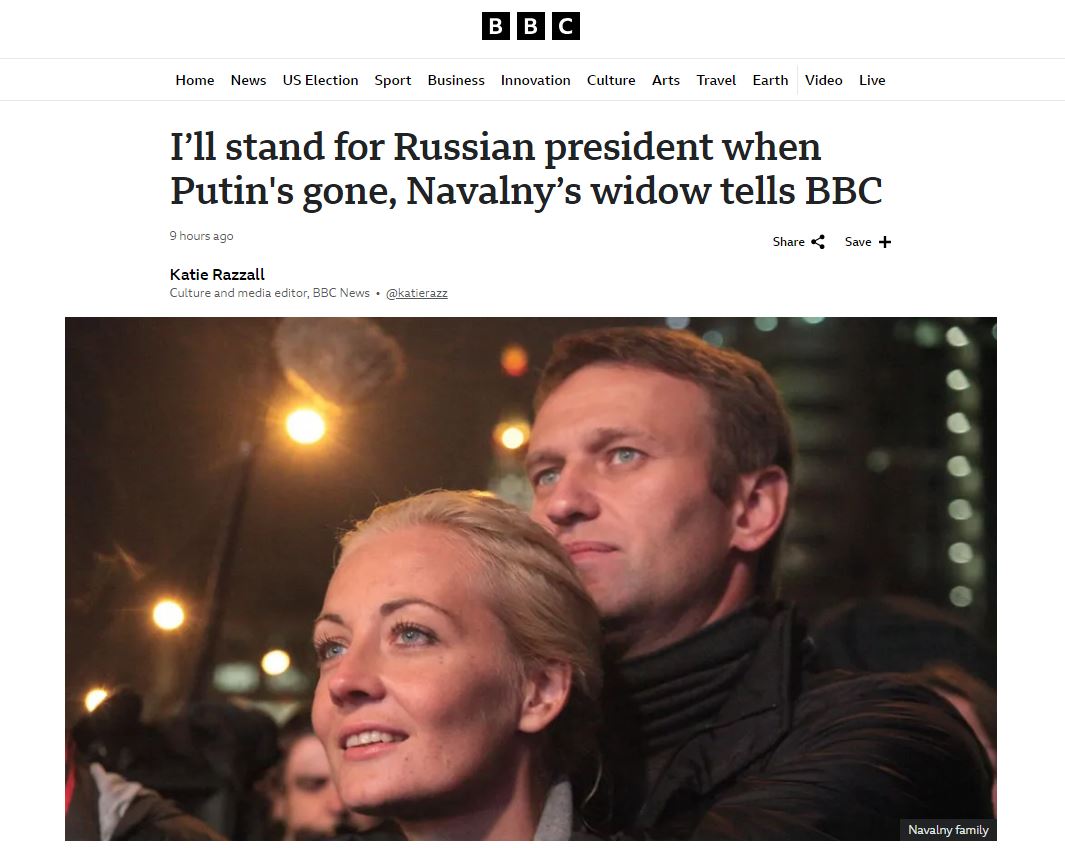 Γιούλια Ναβάλναγια στο BBC: «Κάποια μέρα θα γυρίσω στη Ρωσία για να κατέβω ως υποψήφια πρόεδρος»-1
