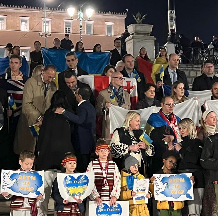 Χίλιες μέρες πολέμου στην Ουκρανία: Συγκέντρωση στην πλατεία Συντάγματος-2