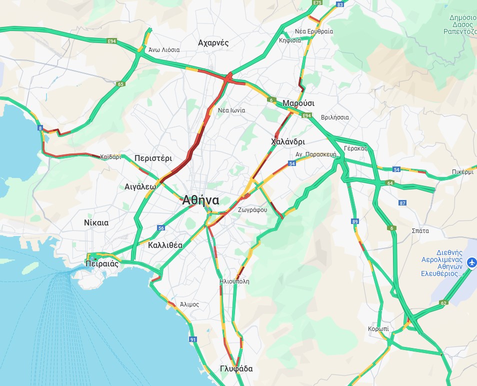 Κίνηση στους δρόμους: Μποτιλιάρισμα στον Κηφισό – Προβλήματα και στην Αττική Οδό-1