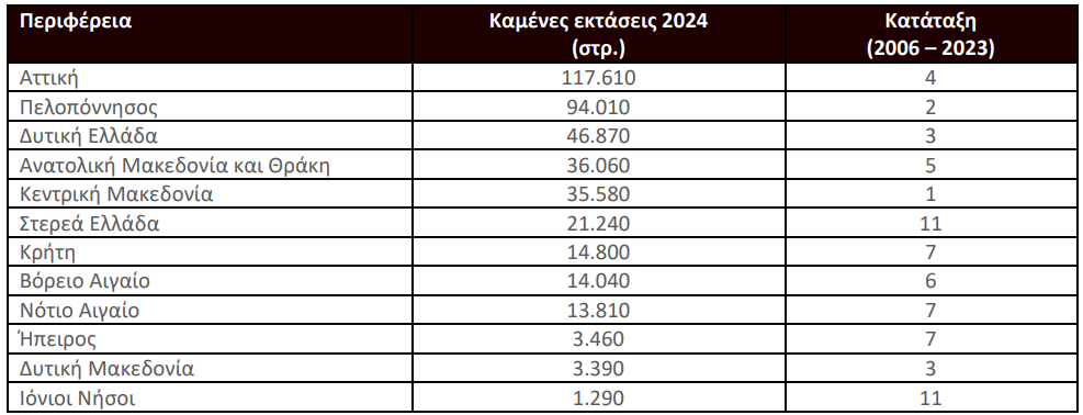 Ερευνα: Οι 14 μεγάλες πυρκαγιές του 2024-3