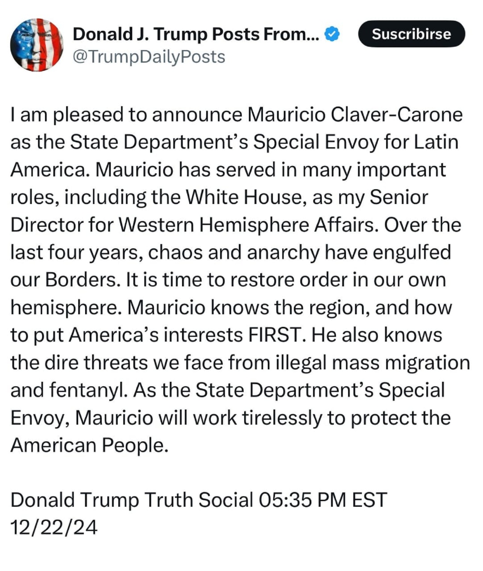 ΗΠΑ: Ο Τραμπ διόρισε απεσταλμένο στη Λατινική Αμερική πρώην πρόεδρο τράπεζας που αποπέμφθηκε λόγω σχέσης με υφισταμένη-1