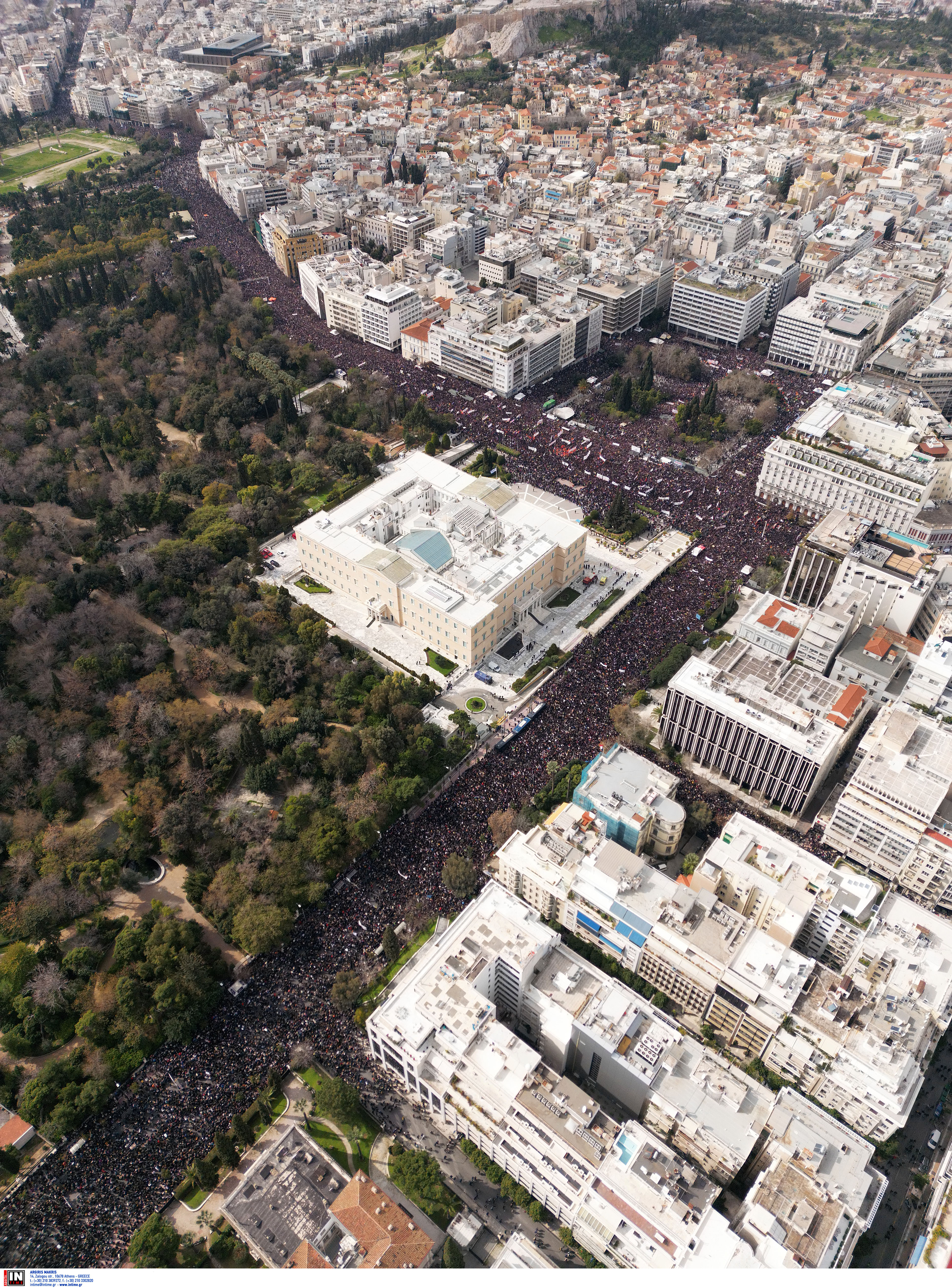 Τέμπη: Η μεγαλειώδης συγκέντρωση στην Αθήνα από ψηλά-5