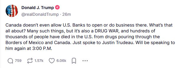 Εμπορική ένταση ΗΠΑ-Καναδά: Νέα συνομιλία Τραμπ-Τριντό-1